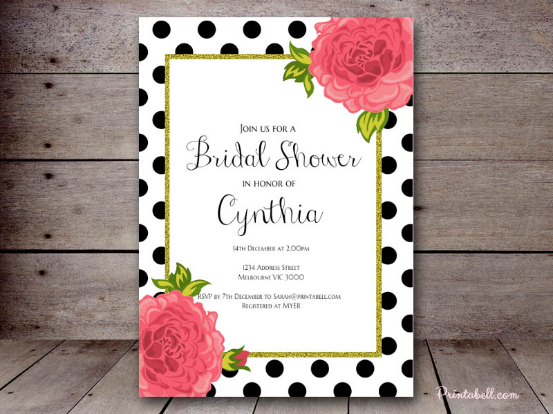 polka dots invitations templates