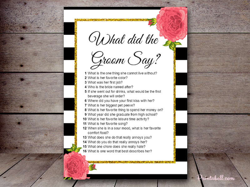 What Did The Groom Say Printabell Create What Did The Groom Say