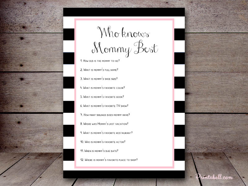 Who Knows Mommy Best Template - FREE DOWNLOAD