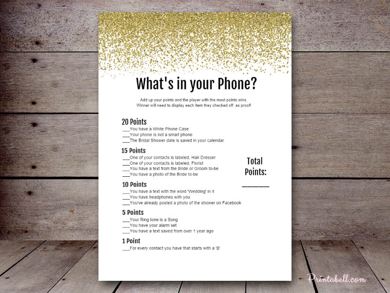 Bridal Whats in just your Telephone Printabell Generate photograph relating to What's in Your Phone Game Free Printable identified as Bridal Whats in just your Cellphone Printabell Generate
