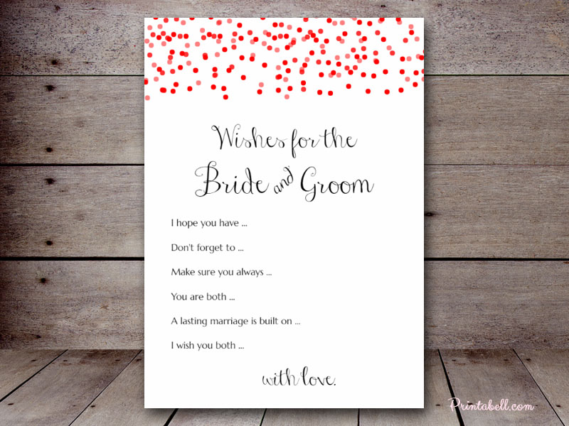 Wishes For The Bride And Groom Printabell • Create