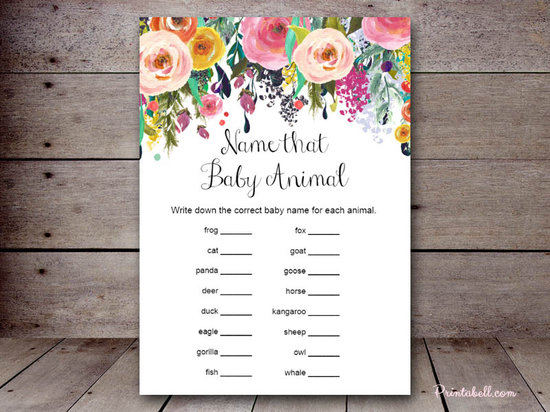 name that baby animal printabell create