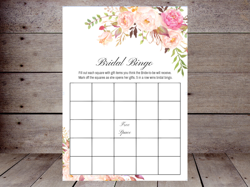 Bridal Bingo Printabell • Create