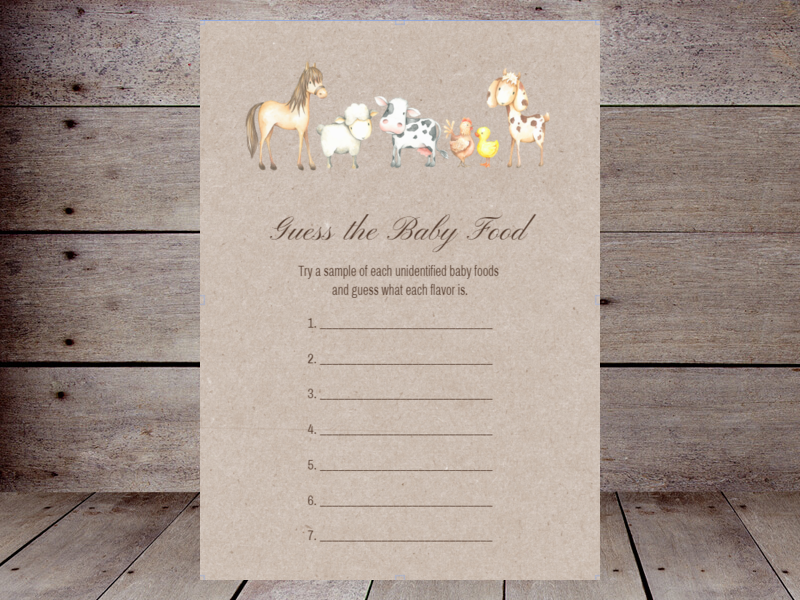 Guess the baby food template sale